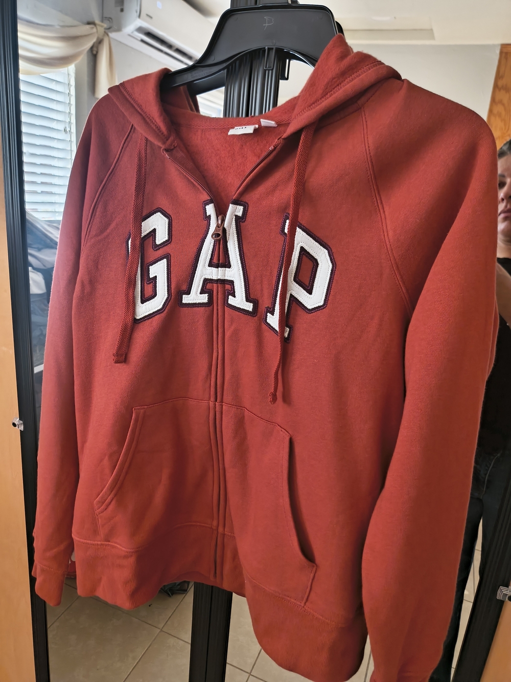 GAP Brick Red Zip Hoodie with Front Pockets